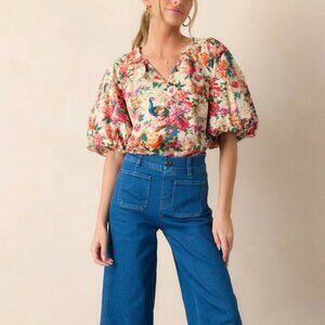 SPANXshape™ EveryWear Cropped Wide Leg Jeans with Patch Pockets, Washed